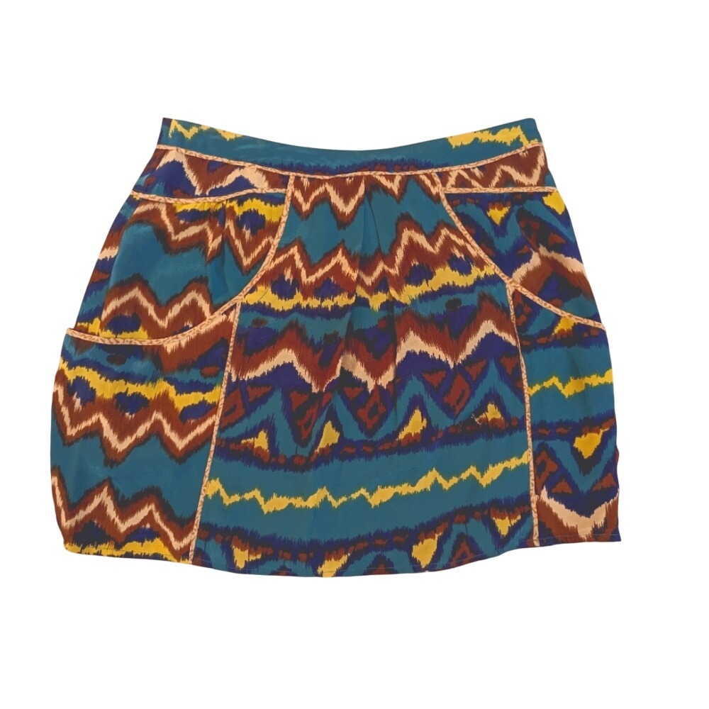 Gemma‎ vintage 100 percent silk skirt size Large Y2K